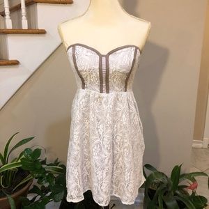 Pins + Needles Strapless Lace Dress